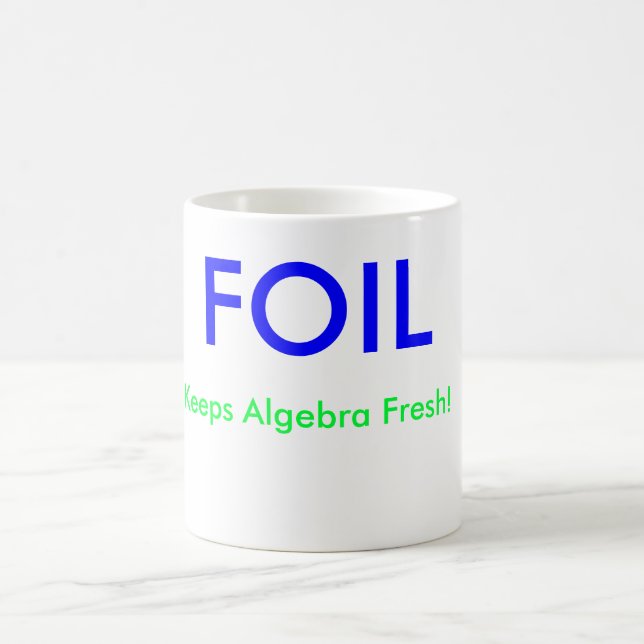 Caneca De Café A FOLHA, mantem a álgebra fresca! , X =, Y = (Centro)