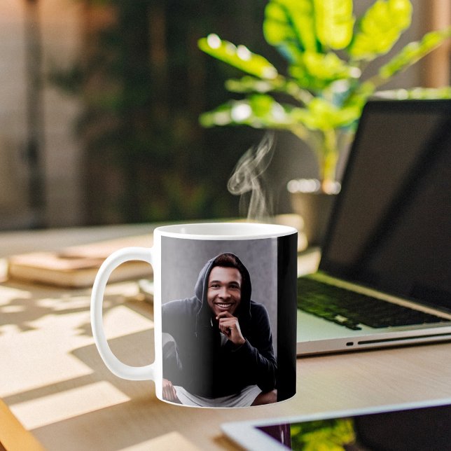 Caneca De Café A foto da lenda do homem é branca negra (Criador carregado)