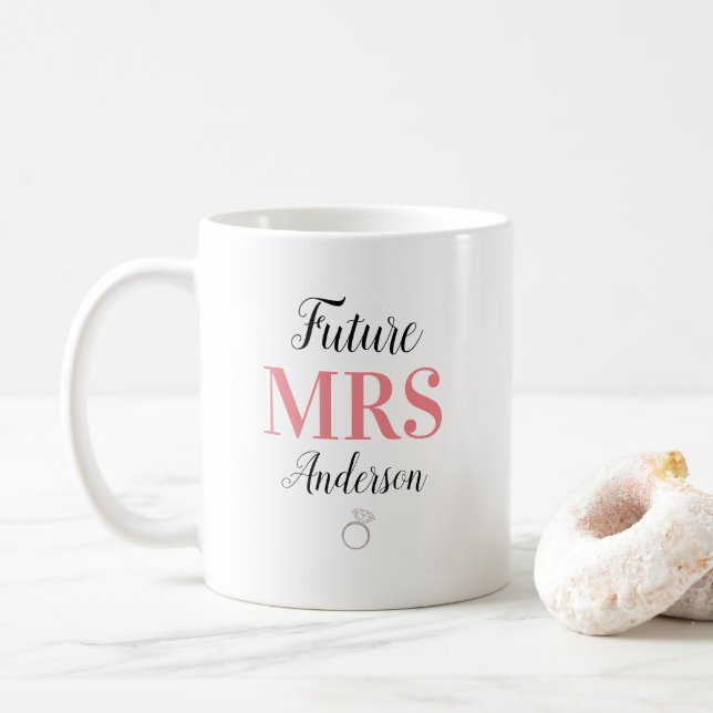 Caneca De Café A futura Sra. Newly Envolvida (Com Donut)