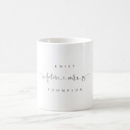 Caneca De Café A futura Sra. Nome Heart Ring Bride deve ser