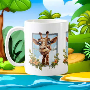 Caneca De Café A girafa bonita ama a selva