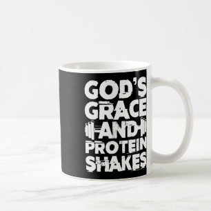 Caneca De Café A Graça de Deus e a proteína agitam o ginásio de c