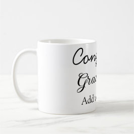 Caneca De Café A graduação mínima simples de parabéns adiciona