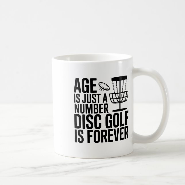 Caneca De Café A Idade É Apenas Um Número Disc Golf, Frisbee, Vel (Direita)