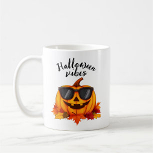 Caneca De Café A ilustração mostra uma cena de Halloween repleta