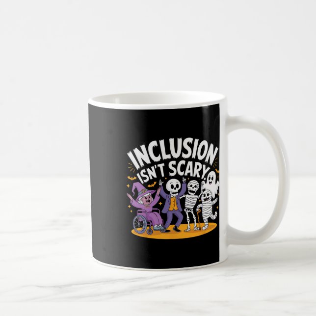 Caneca De Café A inclusão não é assustadora, professor esqueleto  (Direita)