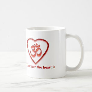 Caneca De Café A ioga OM agride o "OM é onde o coração é" hum