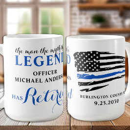 Caneca De Café A Legenda Se Aposentou Na Linha Azul Fina Personal