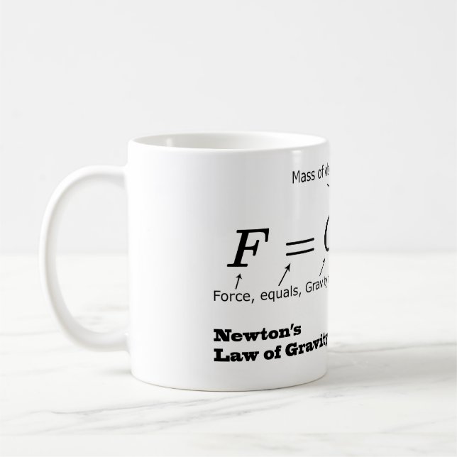 Caneca De Café A lei de Newton da gravitação universal (Esquerda)