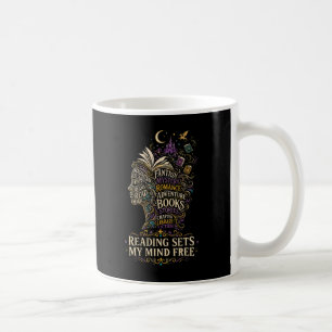 Caneca De Café A leitura liberta minha mente para os amantes de l