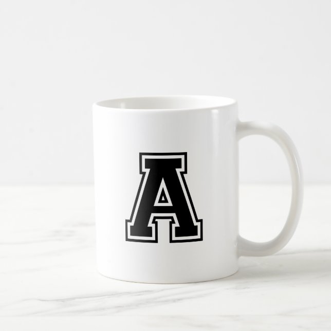 Caneca De Café A Letra A, Alfabeto Colegiado (Direita)