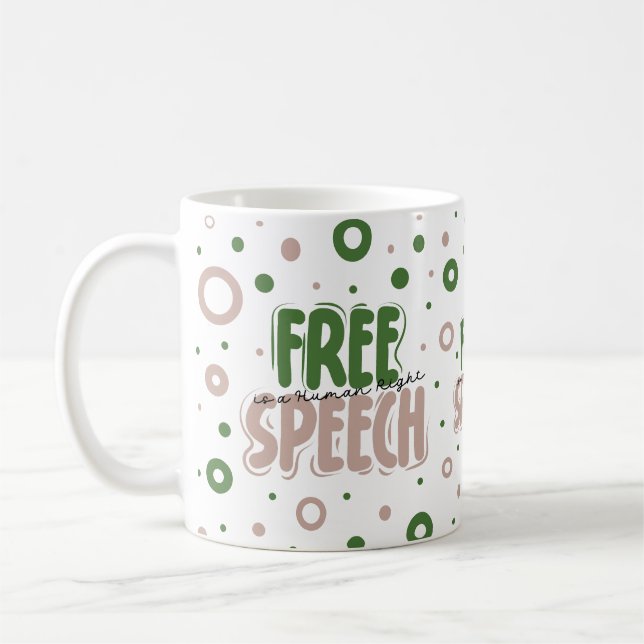 Caneca De Café A Liberdade de Expressão é um Direito Humano (Esquerda)