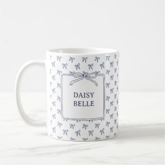 Caneca De Café A Little Blue Jean Baby Blue Coquette Bow