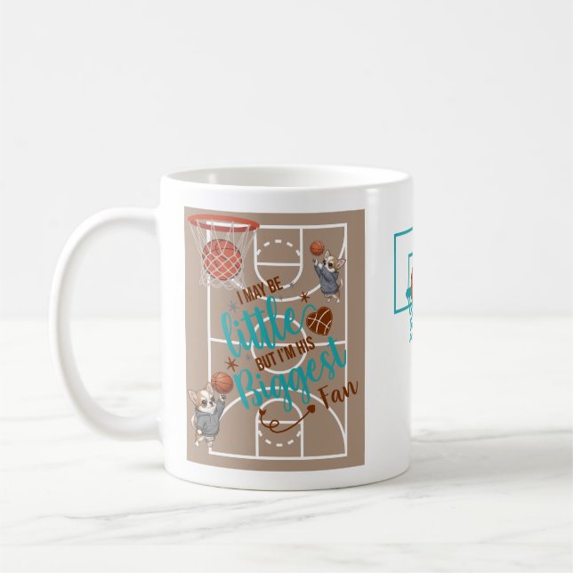 Caneca De Café A little Chihuahua who loves basketball (Esquerda)