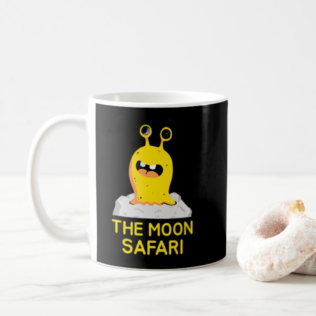 Caneca De Café A Lua Safari Alien Cartoon Espaço Fofo (Com Donut)