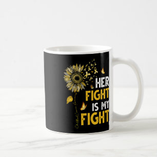 Caneca De Café A Luta Dela É Minha Luta Fita Dourada Câncer Infan
