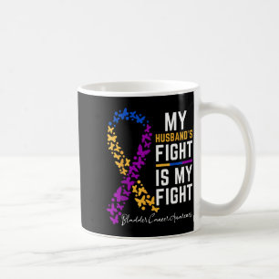 Caneca De Café A luta do meu marido é minha luta lindo câncer de