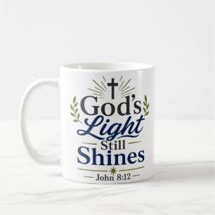 Caneca De Café A Luz de Deus Ainda Brilha Citação Espiritual Mati
