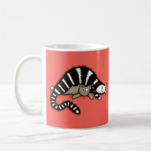 Caneca De Café A mãe do gato protege seu miúdo bonito do gatinh