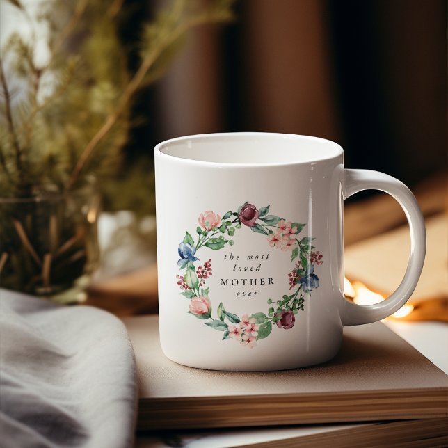 Caneca De Café A MÃE Mais Amada Alguma Vez Ferida Floral (Criador carregado)