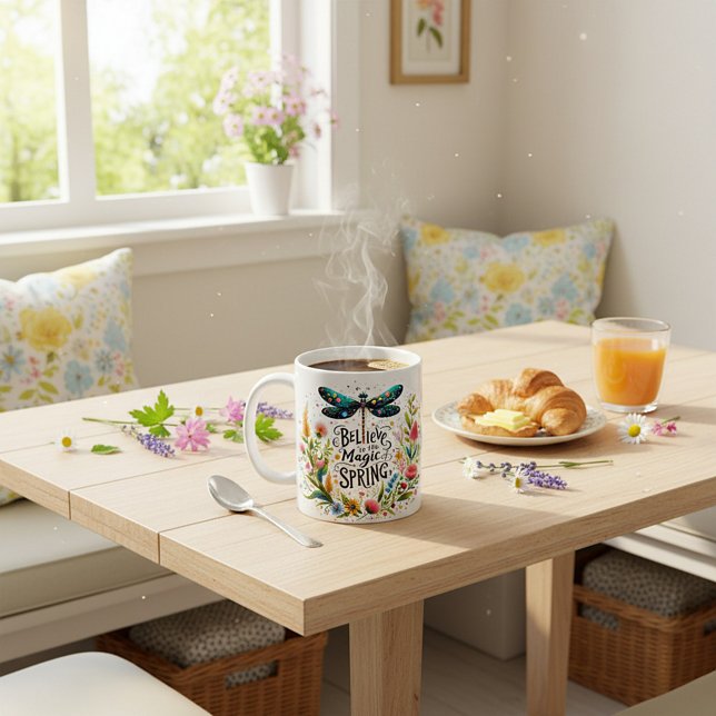 Caneca De Café A Magia do Primavera floral (Criador carregado)