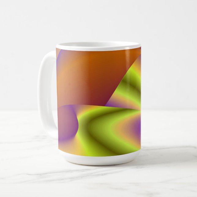 Caneca De Café A Mágica do Verão, Abstrato 3D Art (Frente Esquerda)