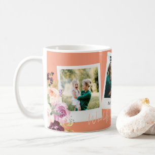 Caneca De Café A maior mãe do mundo das fotos florais de aquarela