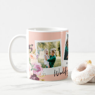 Caneca De Café A maior mãe dos mundos multi-foto florais de aqua
