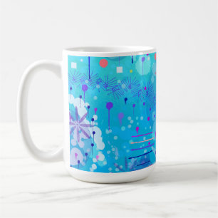 Caneca De Café A Máquina de Bolhas: Arte Abstrata Azul