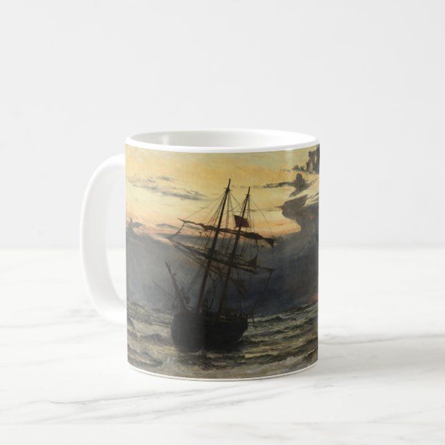 Caneca De Café A Mar-Praia após uma estadia da tempestade, (Frente Esquerda)