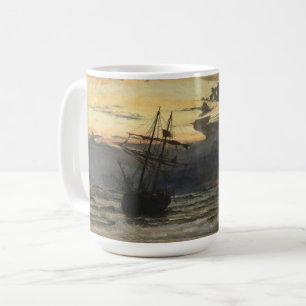 Caneca De Café A Mar-Praia após uma estadia da tempestade,