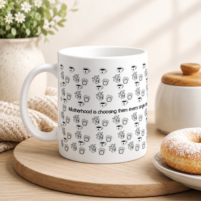 Caneca De Café A Maternidade Funciona com Amor, Não com Sono (Criador carregado)