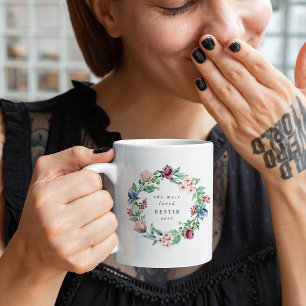 Caneca De Café A MELHOR AMIGA Mais Amada De Sempre Coroa Floral
