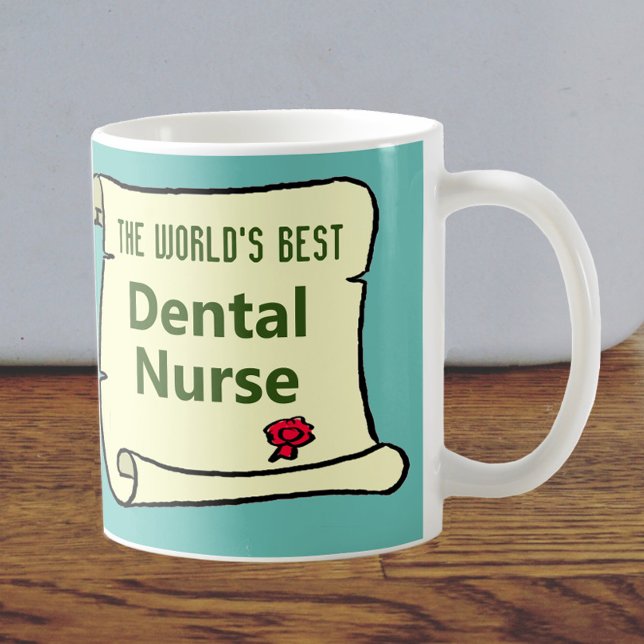 Caneca De Café A melhor enfermeira dentária do mundo. (Criador carregado)