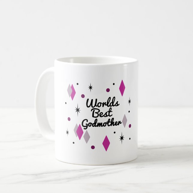 Caneca De Café A Melhor Madrinha do Mundo do Meio-século (Frente Esquerda)