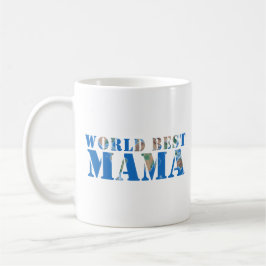Caneca De Café A melhor mãe do mundo a tipografia natural azul