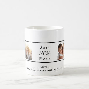 Caneca De Café A melhor mãe do mundo foto personalizada branca