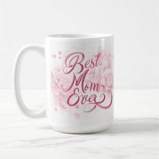 Caneca De Café A Melhor Mãe Floral Rosa Elegante