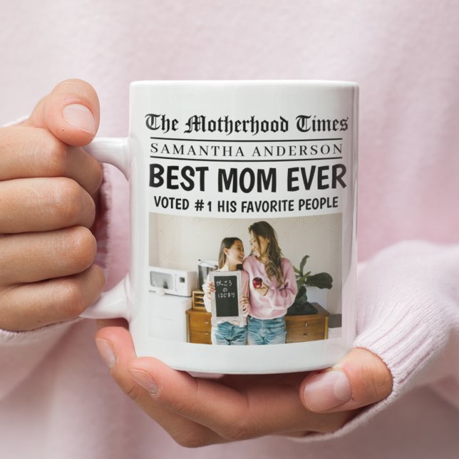 Caneca De Café A Melhor Mãe Já Personalizada Foto De Jornal (Criador carregado)