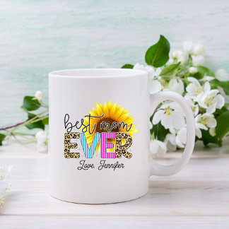 Caneca De Café A Melhor Mãe Personalizada De Girassol