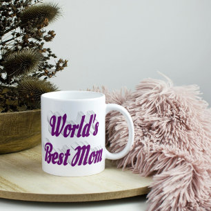Caneca De Café A melhor mãe roxa, metade do texto