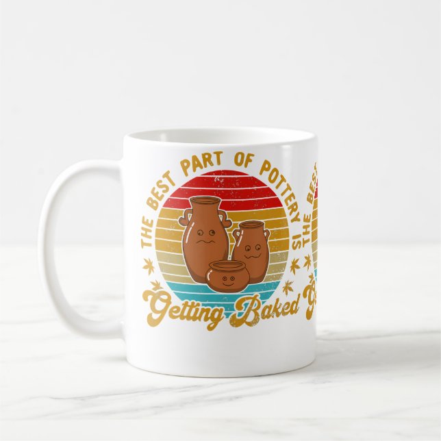 Caneca De Café A Melhor Parte Da Cerâmica É Ser Queimada Retro 70 (Esquerda)