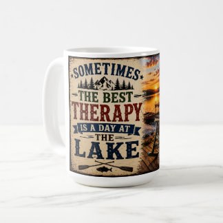 Caneca De Café A Melhor Terapia é um Dia no Lago