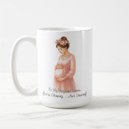 Caneca De Café À Minha Rainha Grávida - Gravidez Floral Elegante