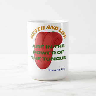 Caneca De Café A Morte e a Vida estão no Poder da Língua