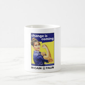 Caneca De Café a "mudança é" Mccain/Partido Republicano de vinda