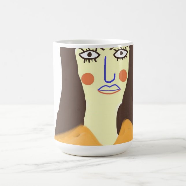 Caneca De Café a mulher abstrato art (Centro)