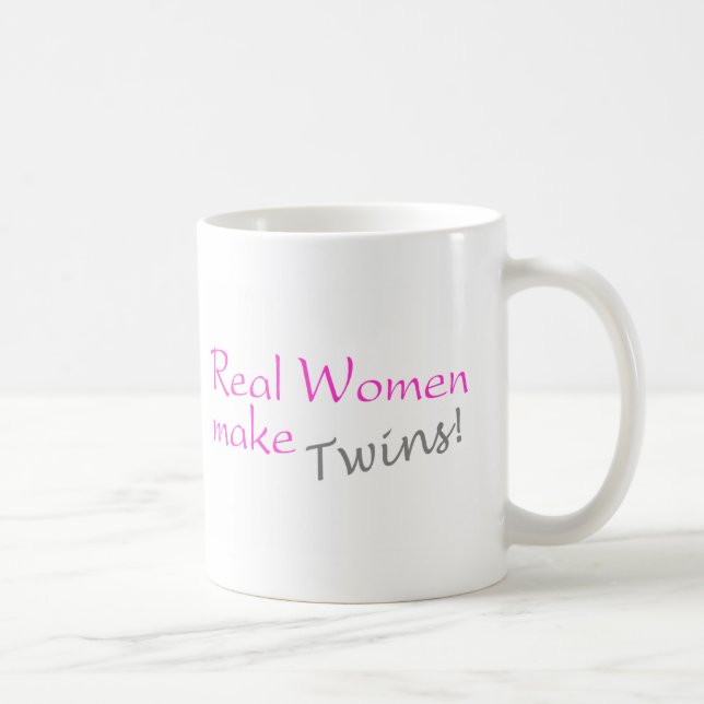 Caneca De Café A mulher real faz gêmeos (o rosa) (Direita)