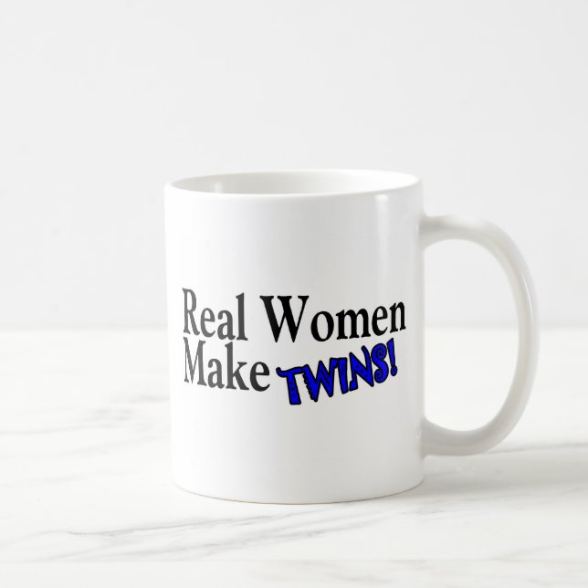 Caneca De Café A mulher real faz os gêmeos (azuis) (Direita)
