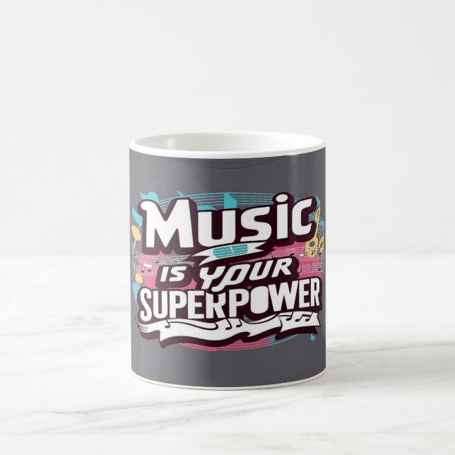 Caneca De Café A Música é Seu Superpoder (Centro)